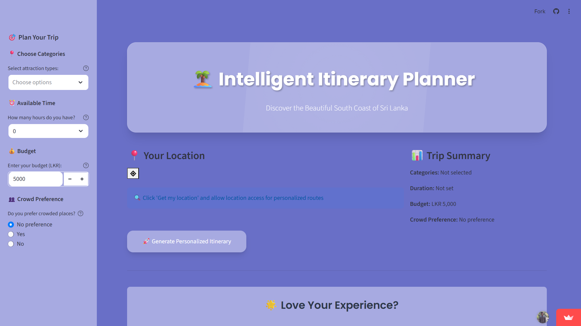 Intelligent Itinerary Planner